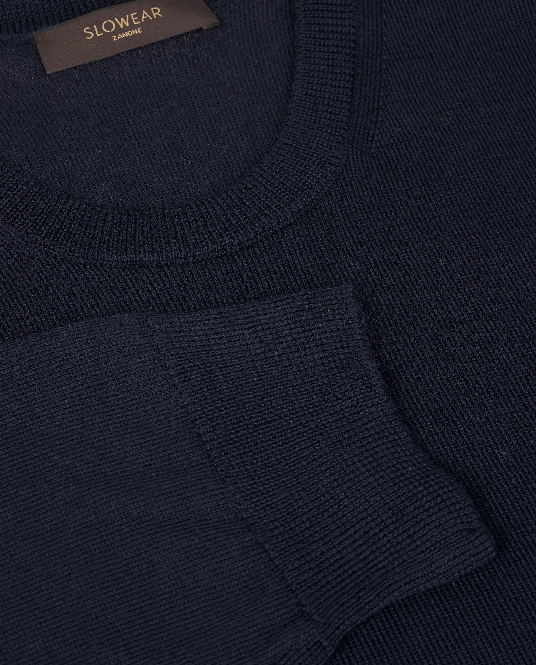 Wollen Crewneck Trui - Donkerblauw