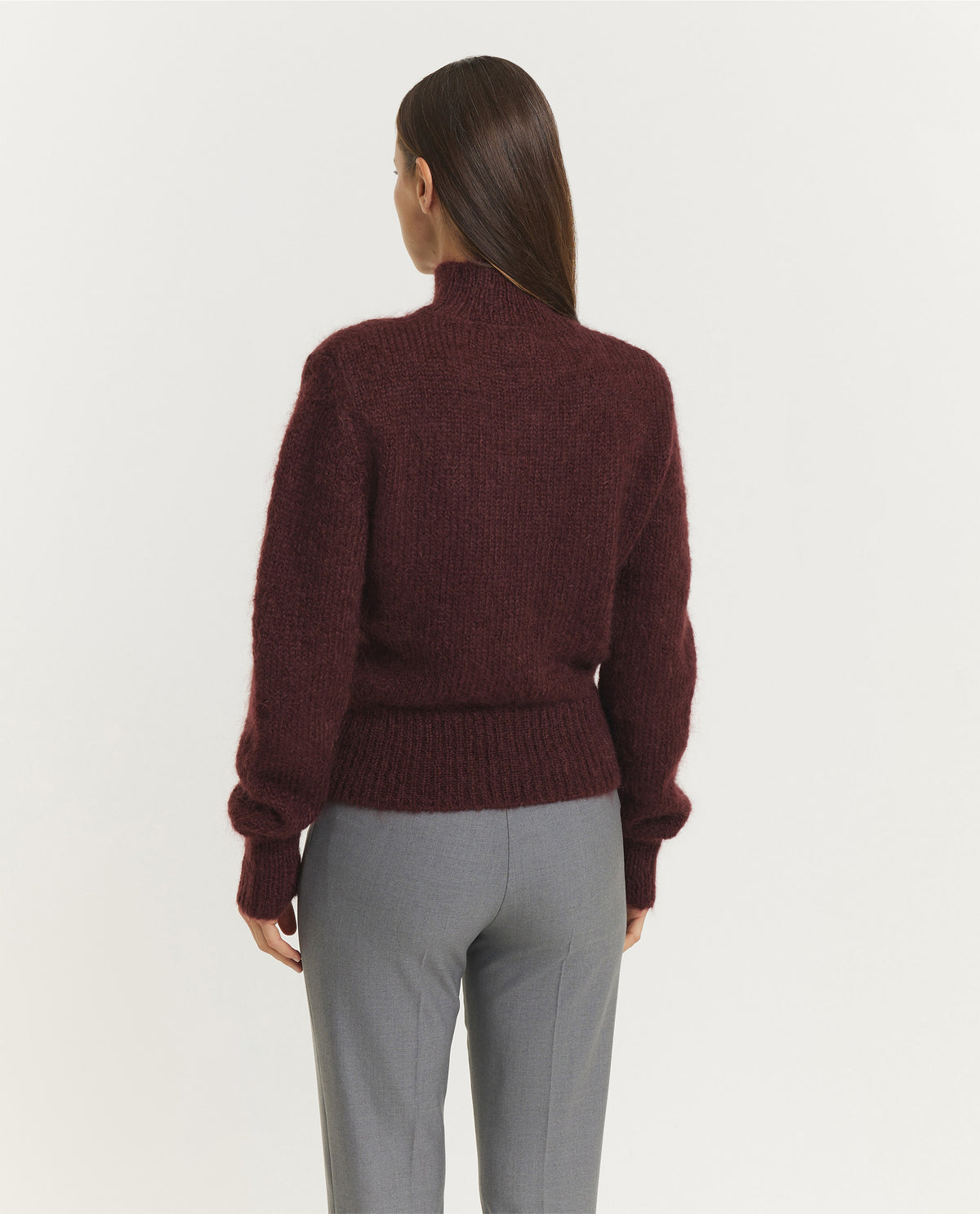 Mohair Wollen Tenne Trui - Rood