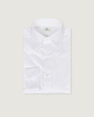 Point Collar Twill Cotton Shirt
