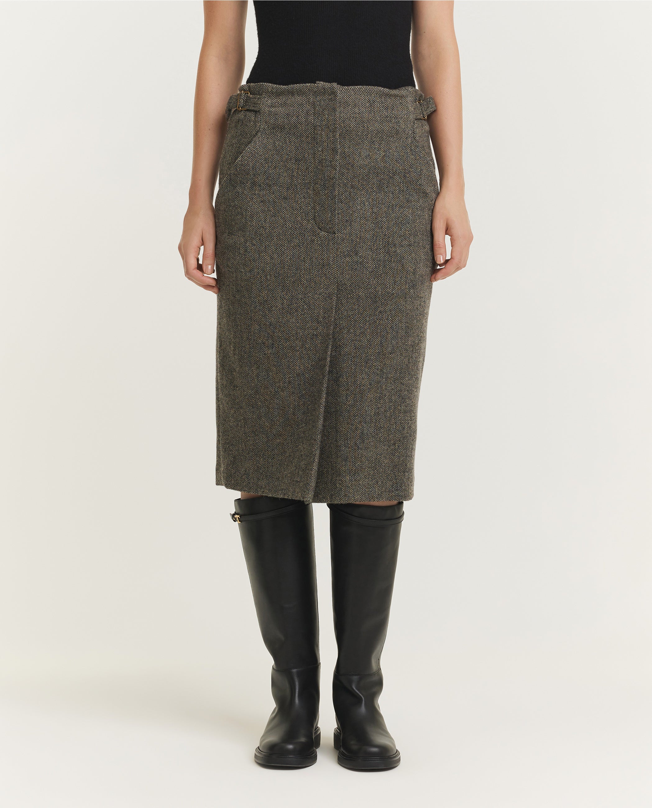 Patterned Pencil Skirt