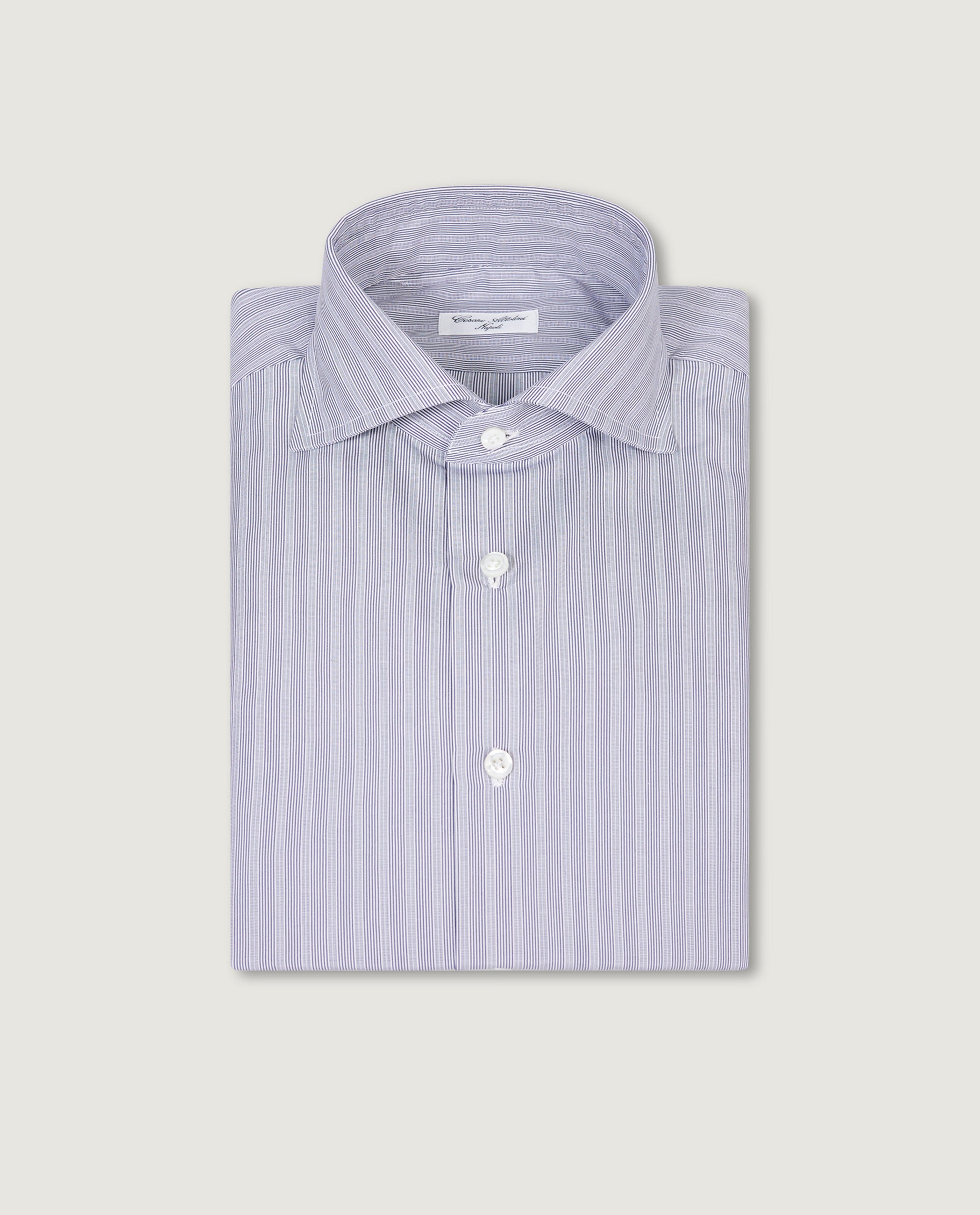 Gestreept Katoenen Shirt - Blauw