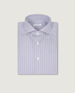 Gestreept Katoenen Shirt - Blauw