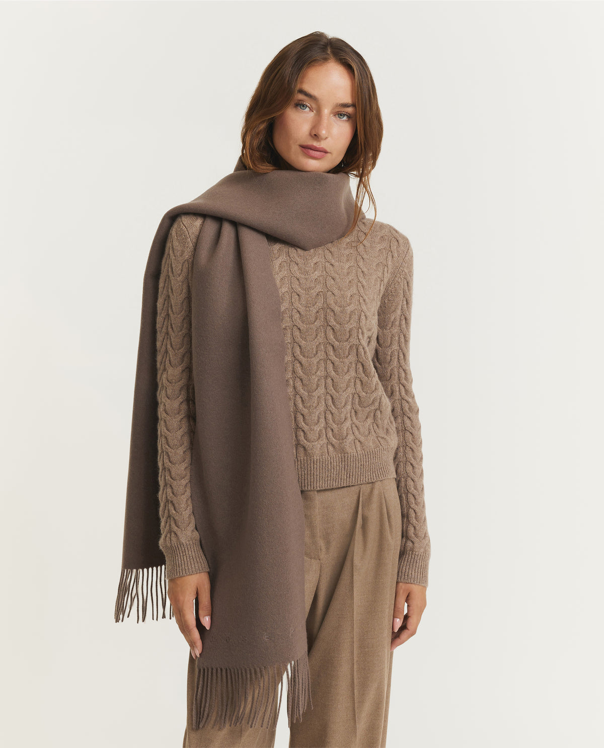 Wollen Cecile Shawl - Bruin