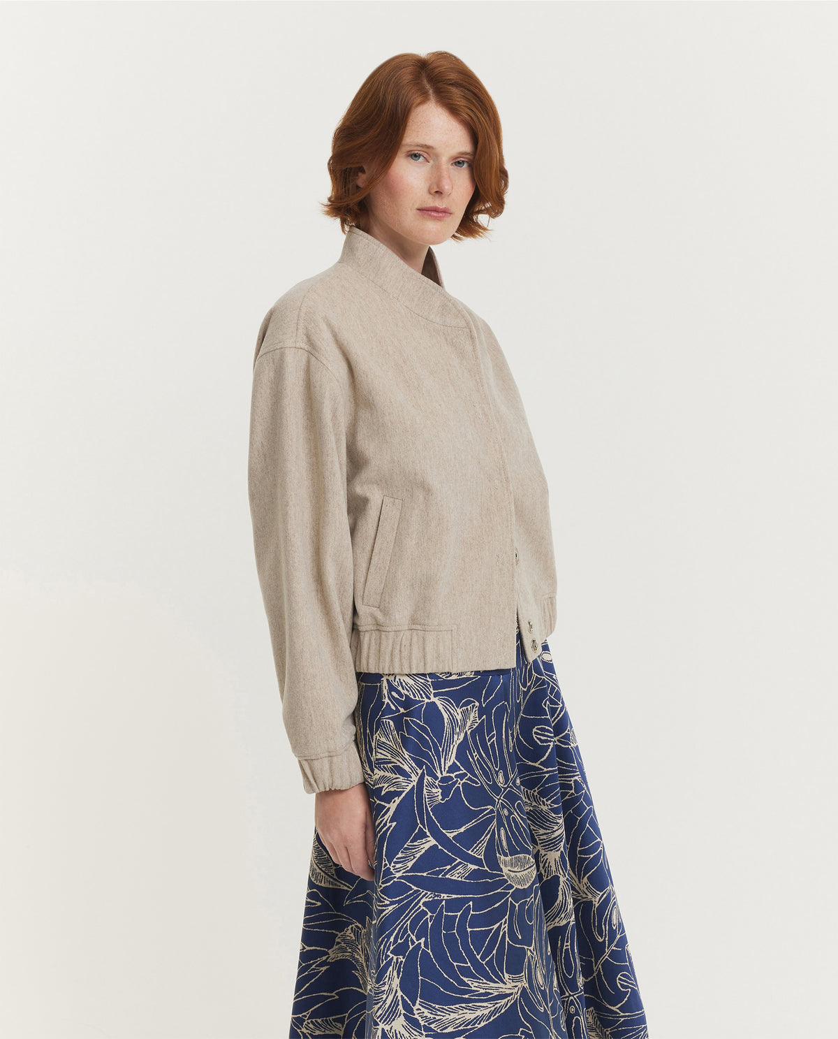 Wool Blend Bomber Jacket