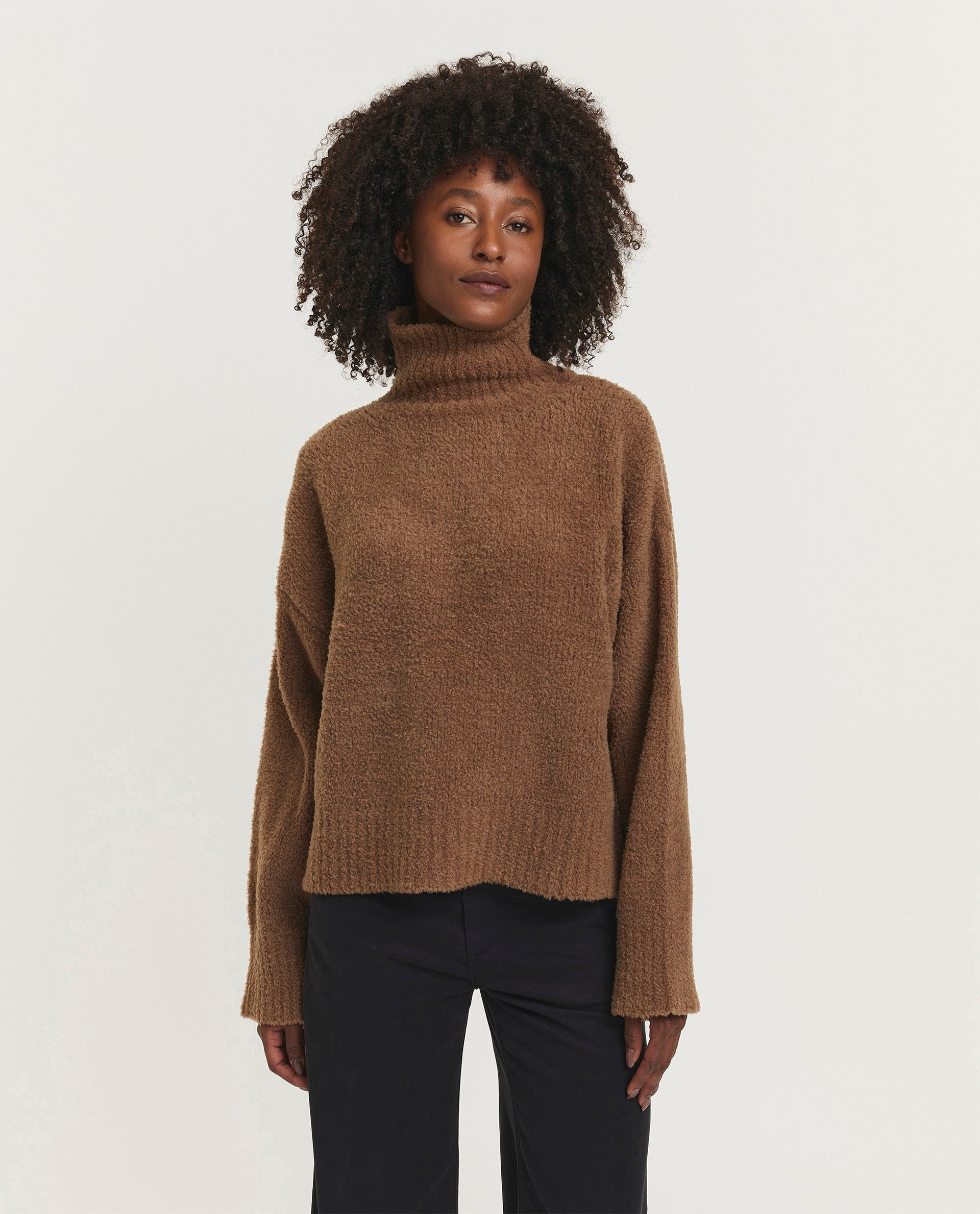 Bouclé turtleneck 
