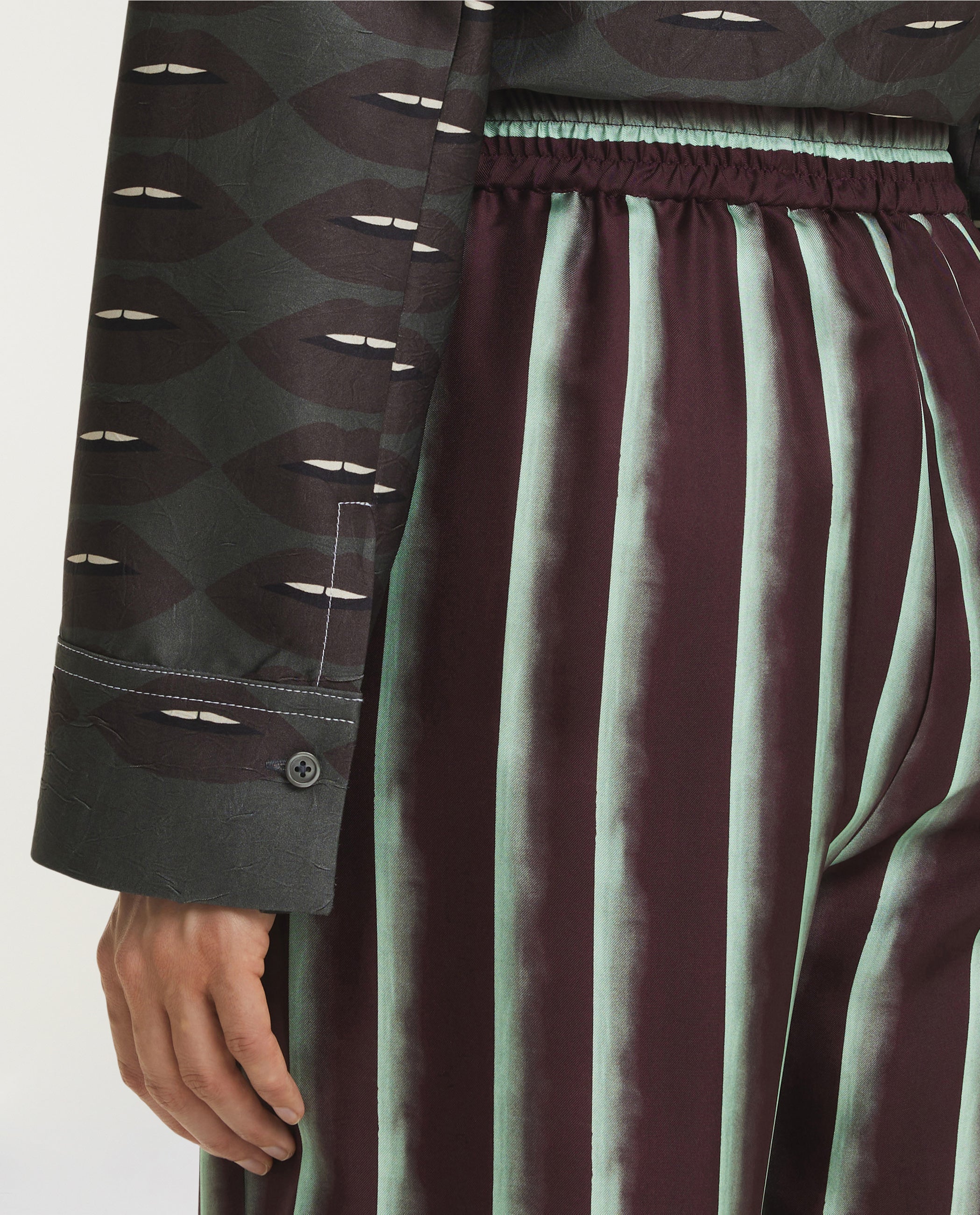 Painted Stripes Silk Trousers