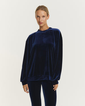 Fluwelen Sweatshirt - Donkerblauw