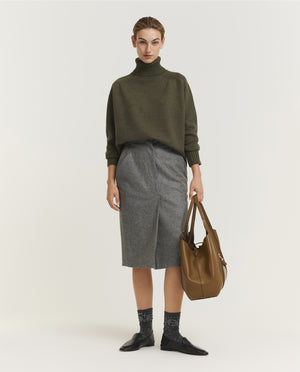 Wool Cashmere Pencil Skirt