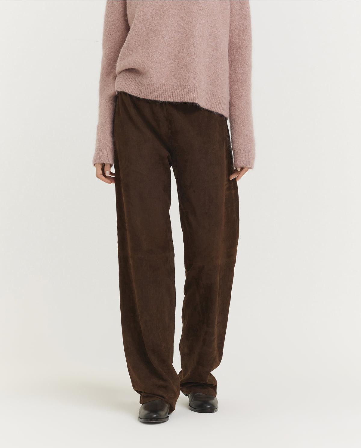 Straight Suede Trousers