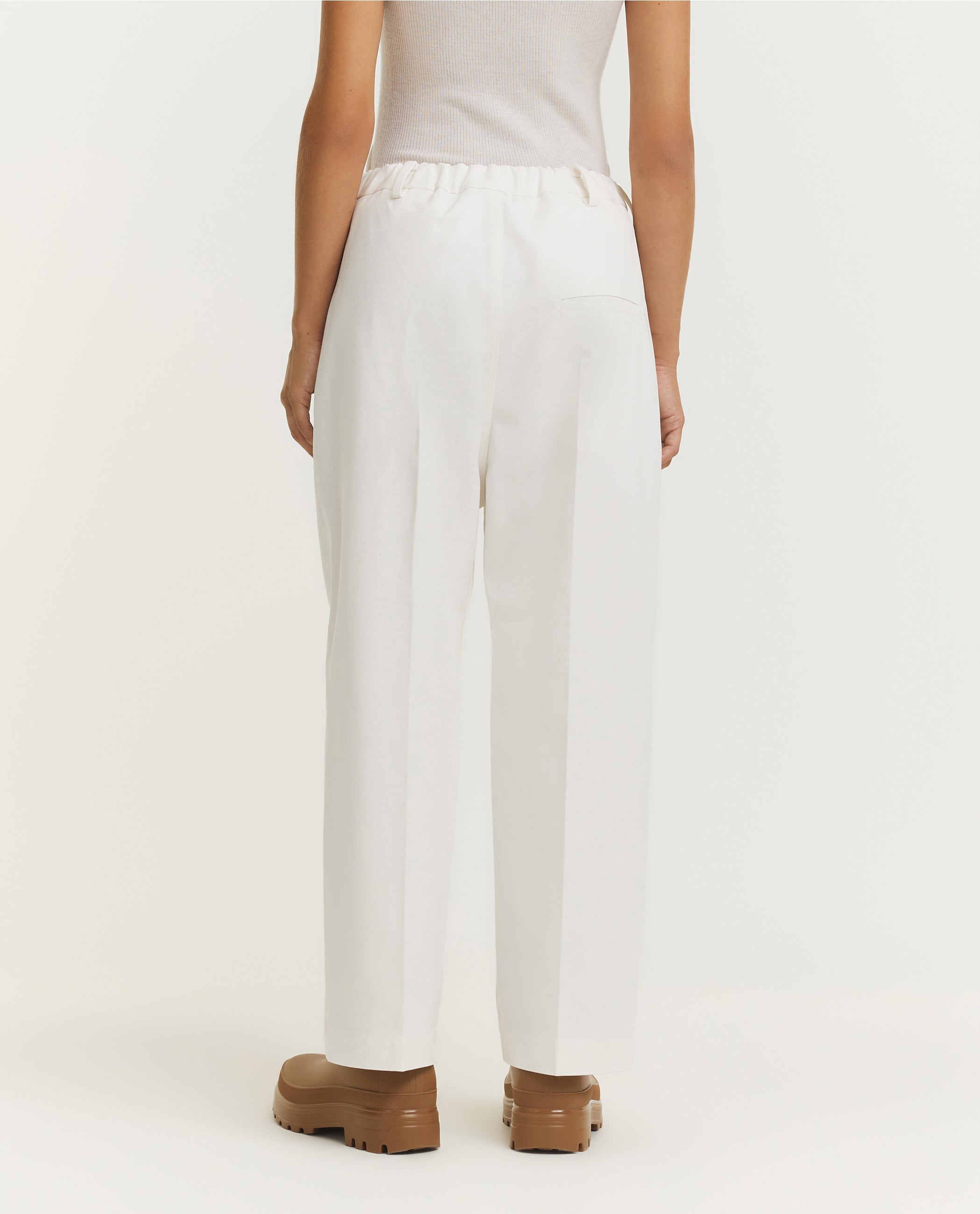 Canvas Bandplooi Broek - Wit