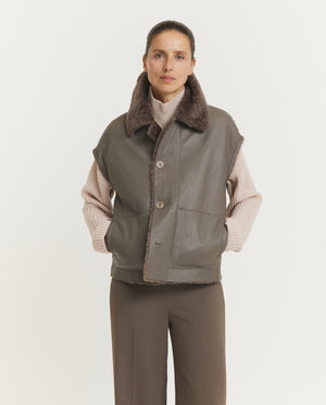 Molin Omkeerbaar Shearling Vest - Bruin