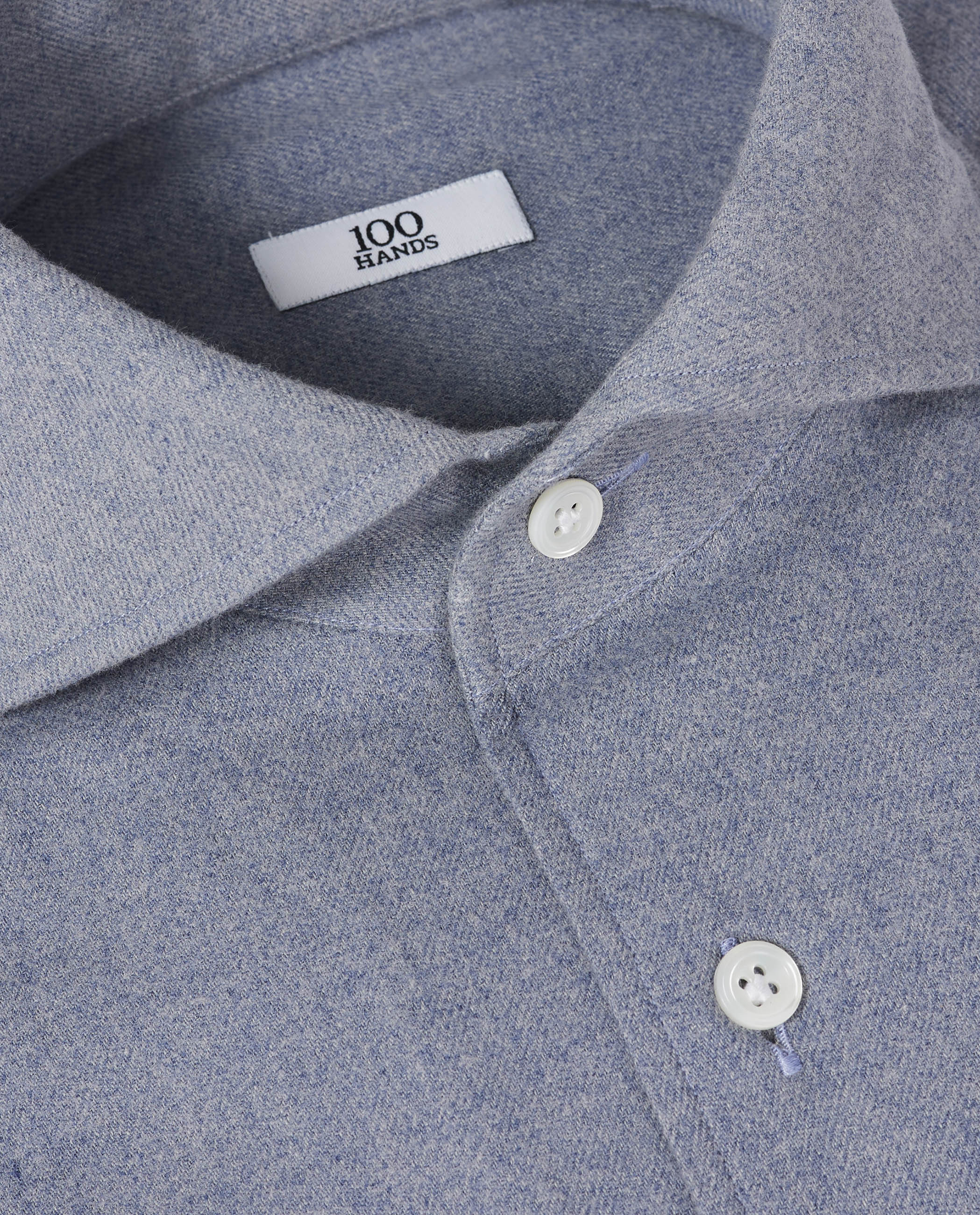 Katoen Cashmere Flanel Shirt - Lichtblauw
