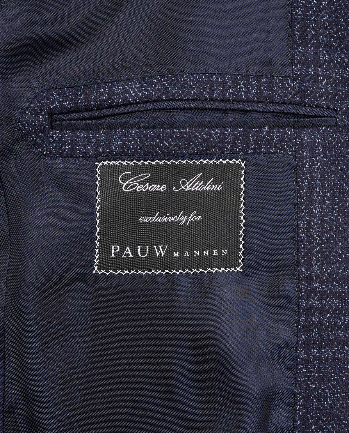 Wol Zijden Glencheck Jasje - Donkerblauw