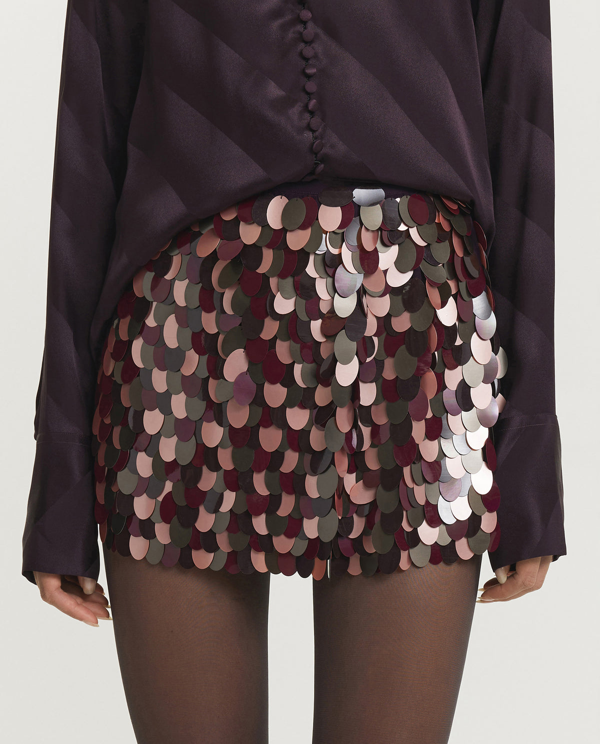 Gabrina Pailletten Rok - Paars