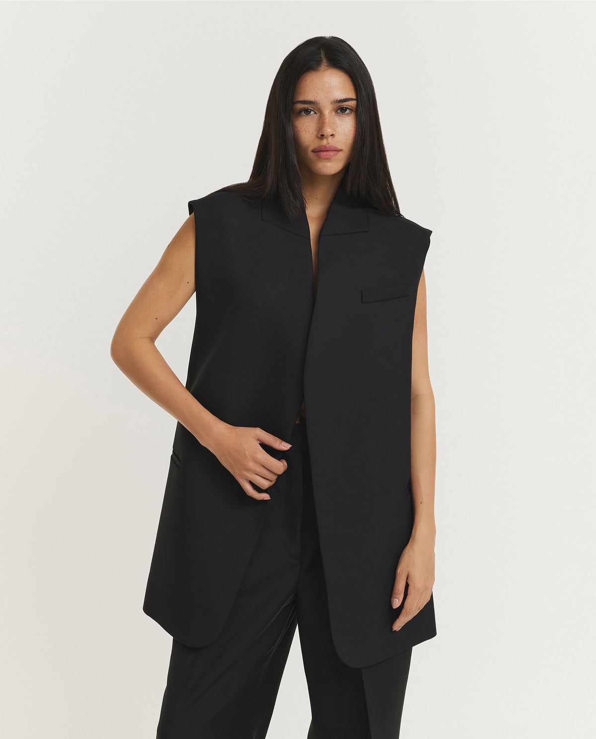 Reimagined Oversized Gilet - Zwart