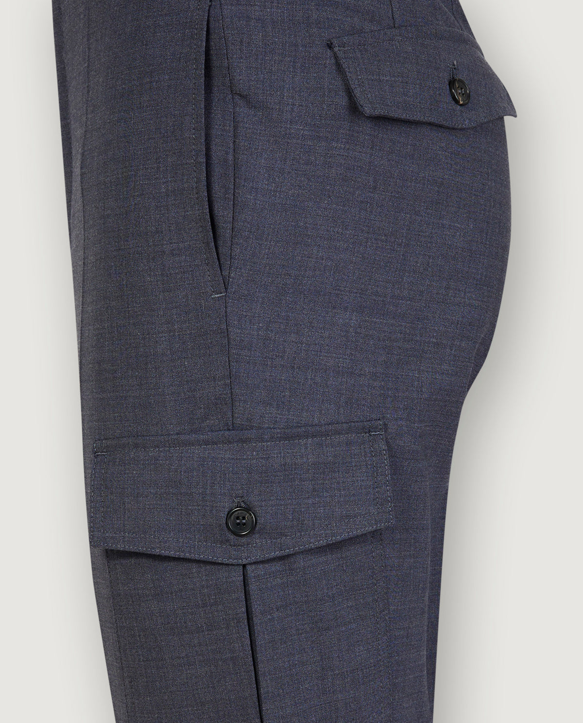 Tropical Wollen Cargo Broek - Donkerblauw