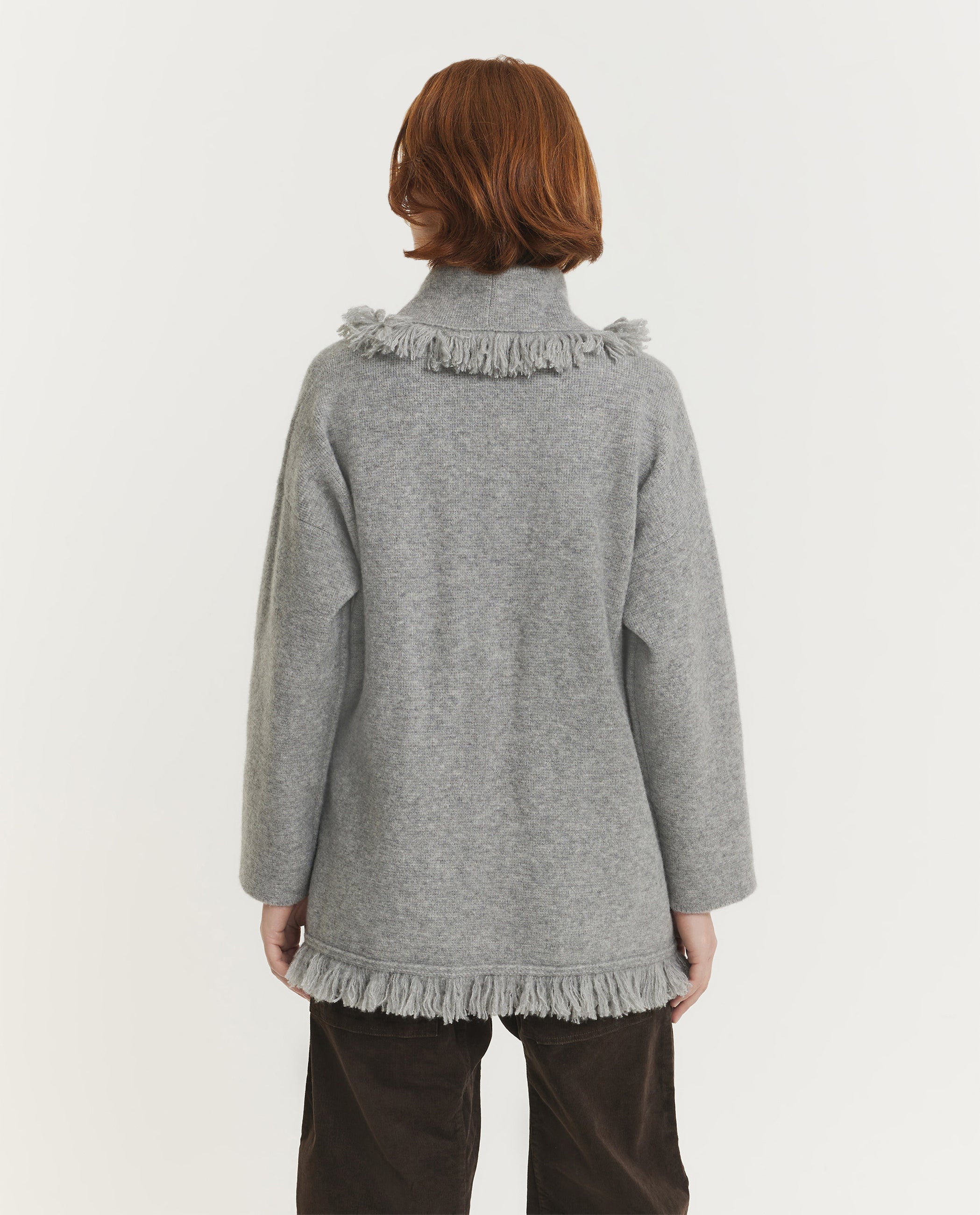 Cashmere Silk Fringe Cardigan