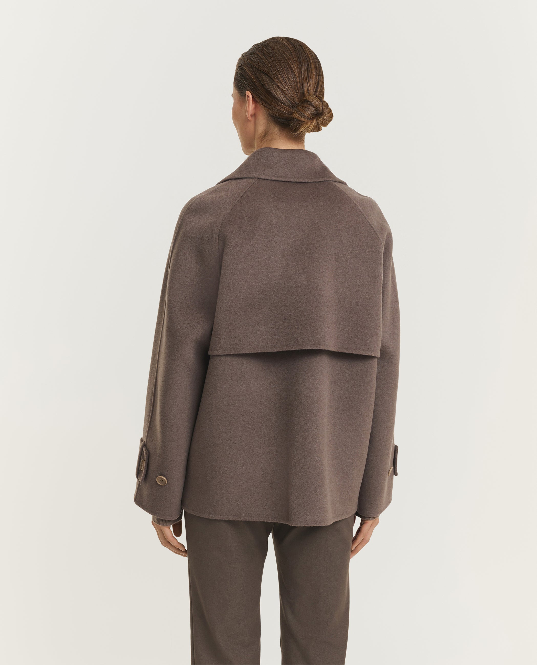Marne Wol Cashmere Coat - Bruin