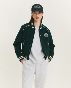 Wol Cashmere Varsity Jacket - Groen