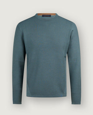 Wollen Ronde Hals Trui - Blauw