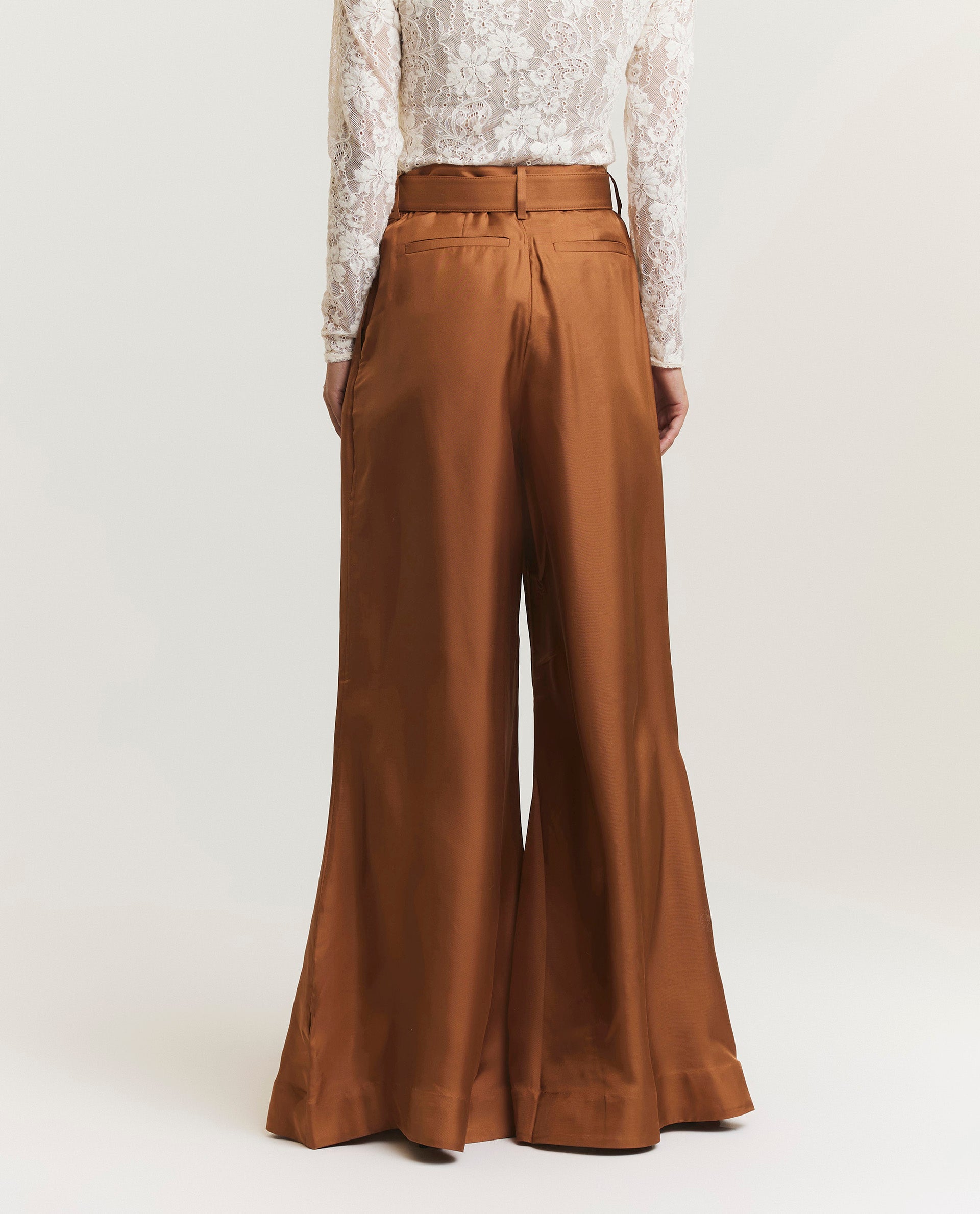 Silk wide trousers