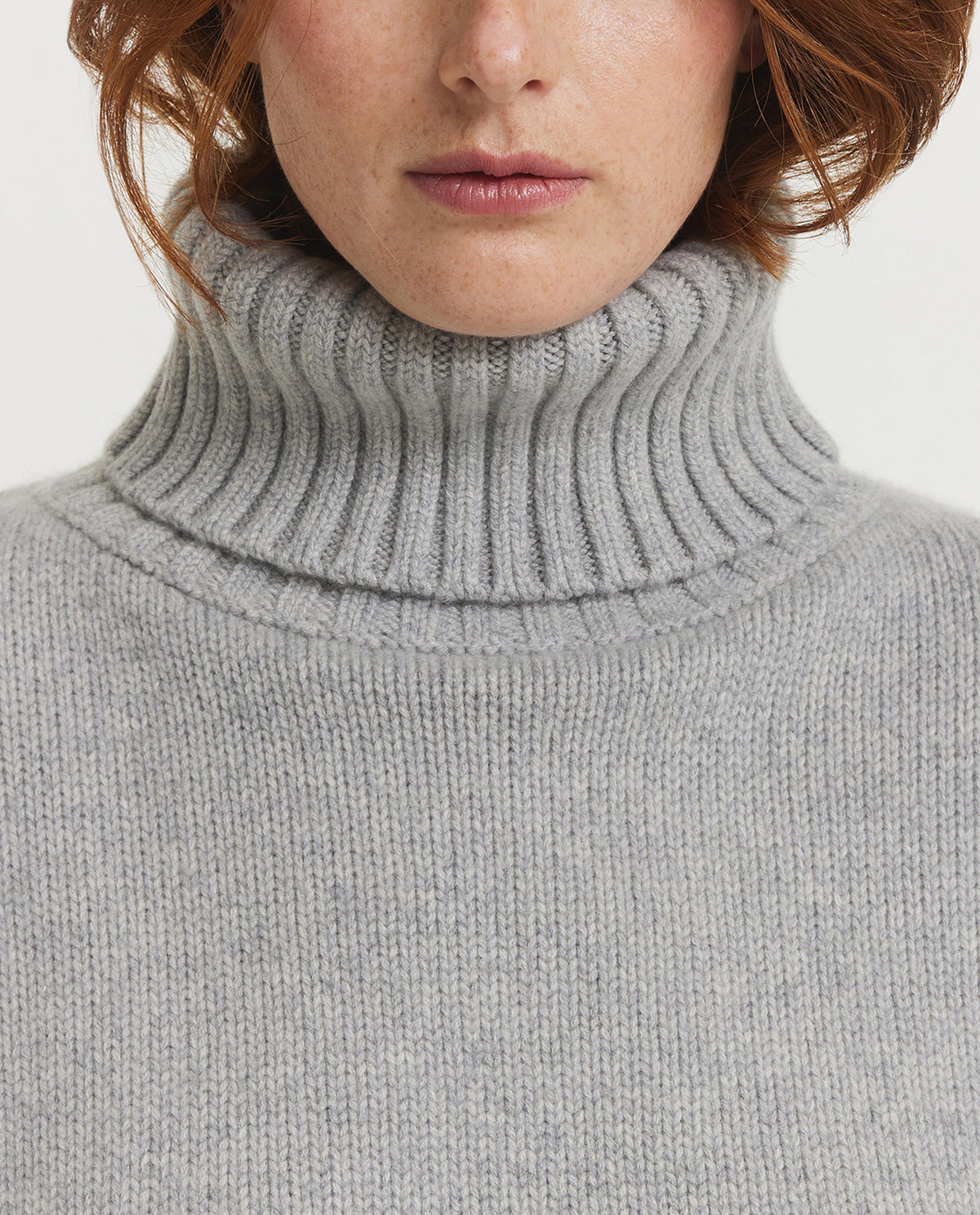 NO.434 Crop Xtra Turtleneck Sweater - Lichtgrijs