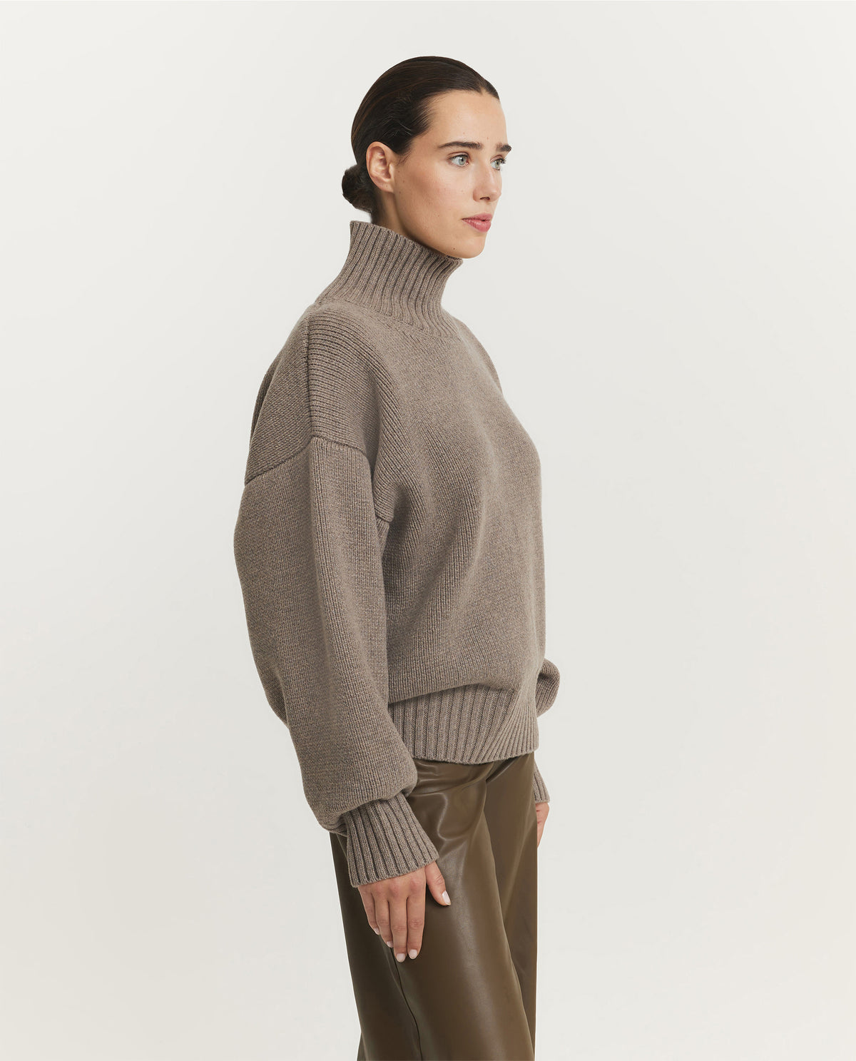 Sculptural Compact Turtleneck