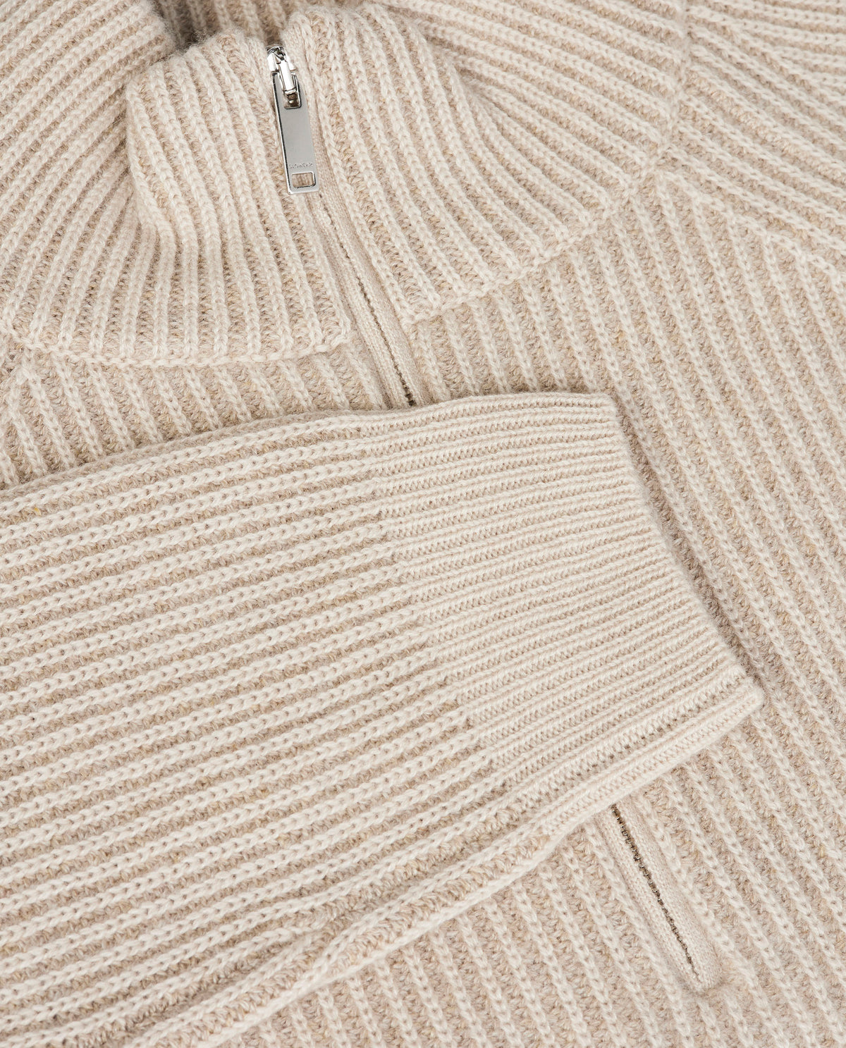 Ribbed Cashmere Half-Zip Sweater