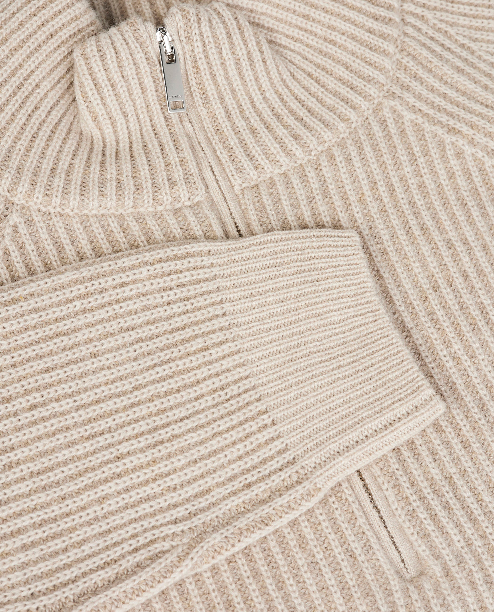 Ribbed Cashmere Half-Zip Sweater