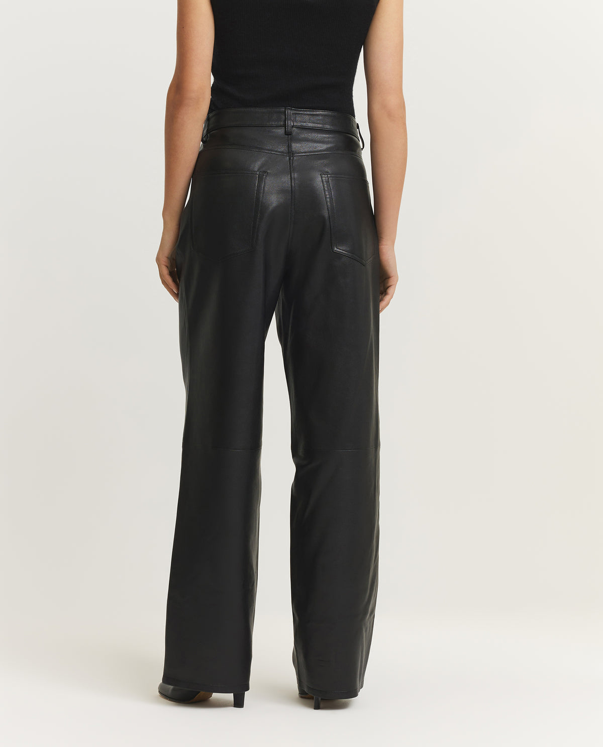 Baggy Leren Broek - Zwart