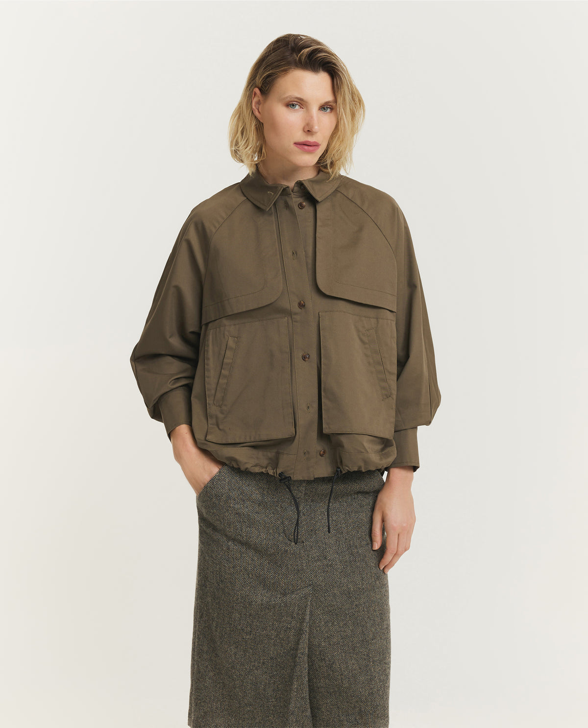 Katoen Tencel Utility Jack - Groen