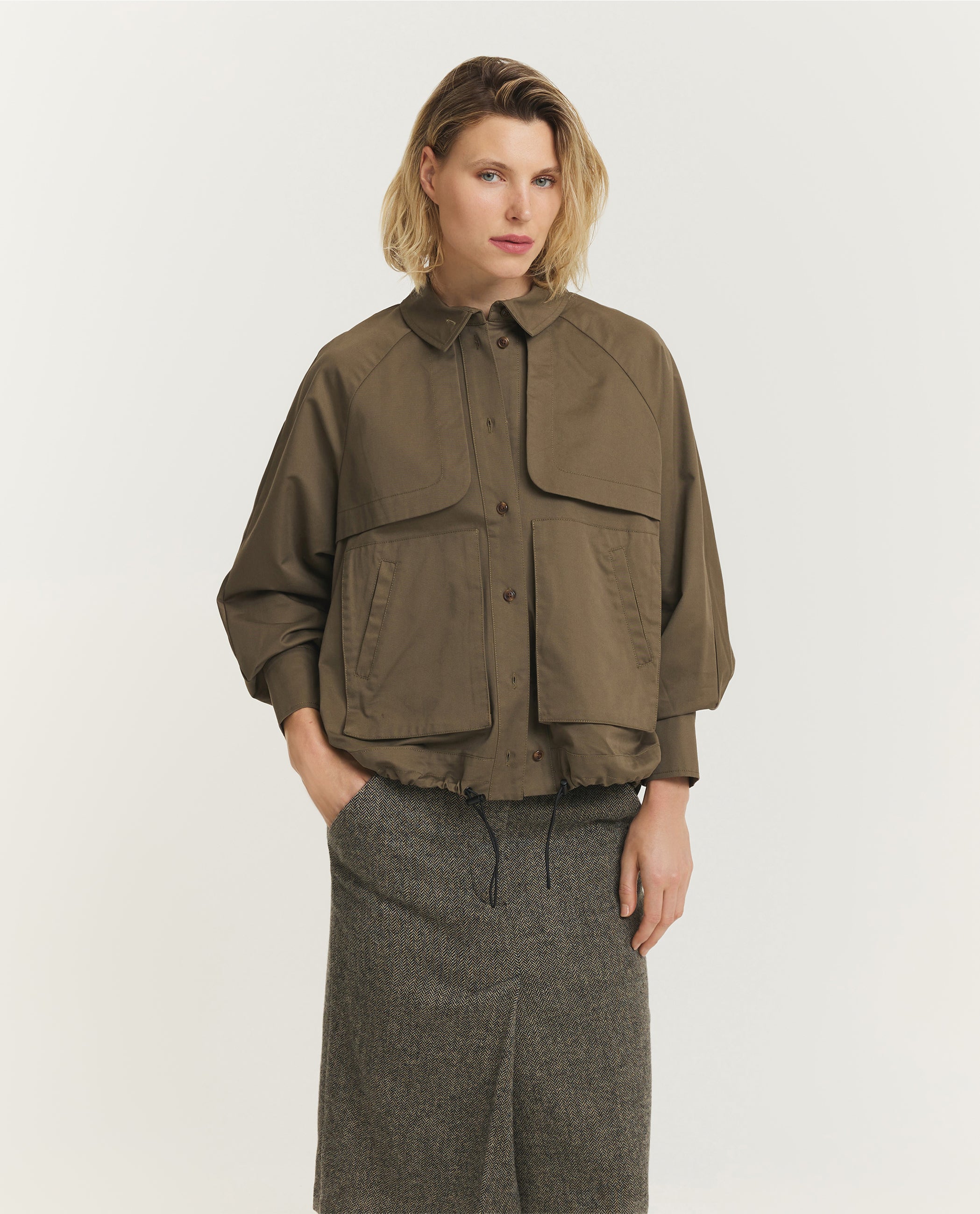 Katoen Tencel Utility Jack - Groen