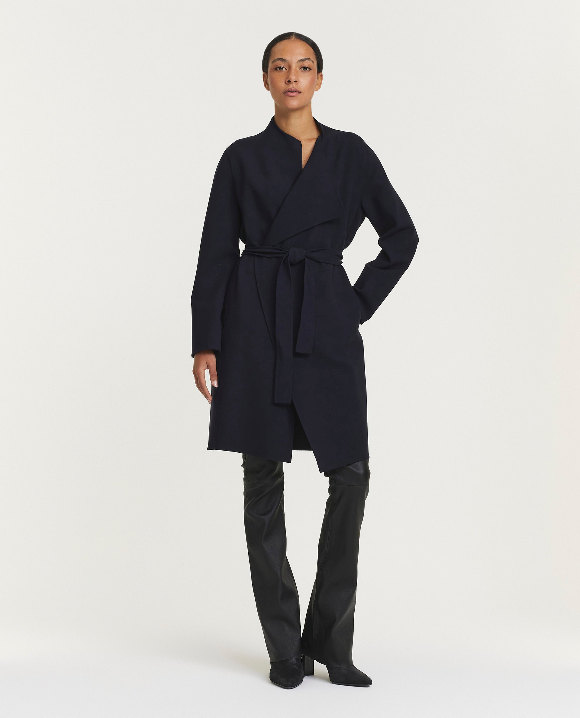 Stretch wool coat