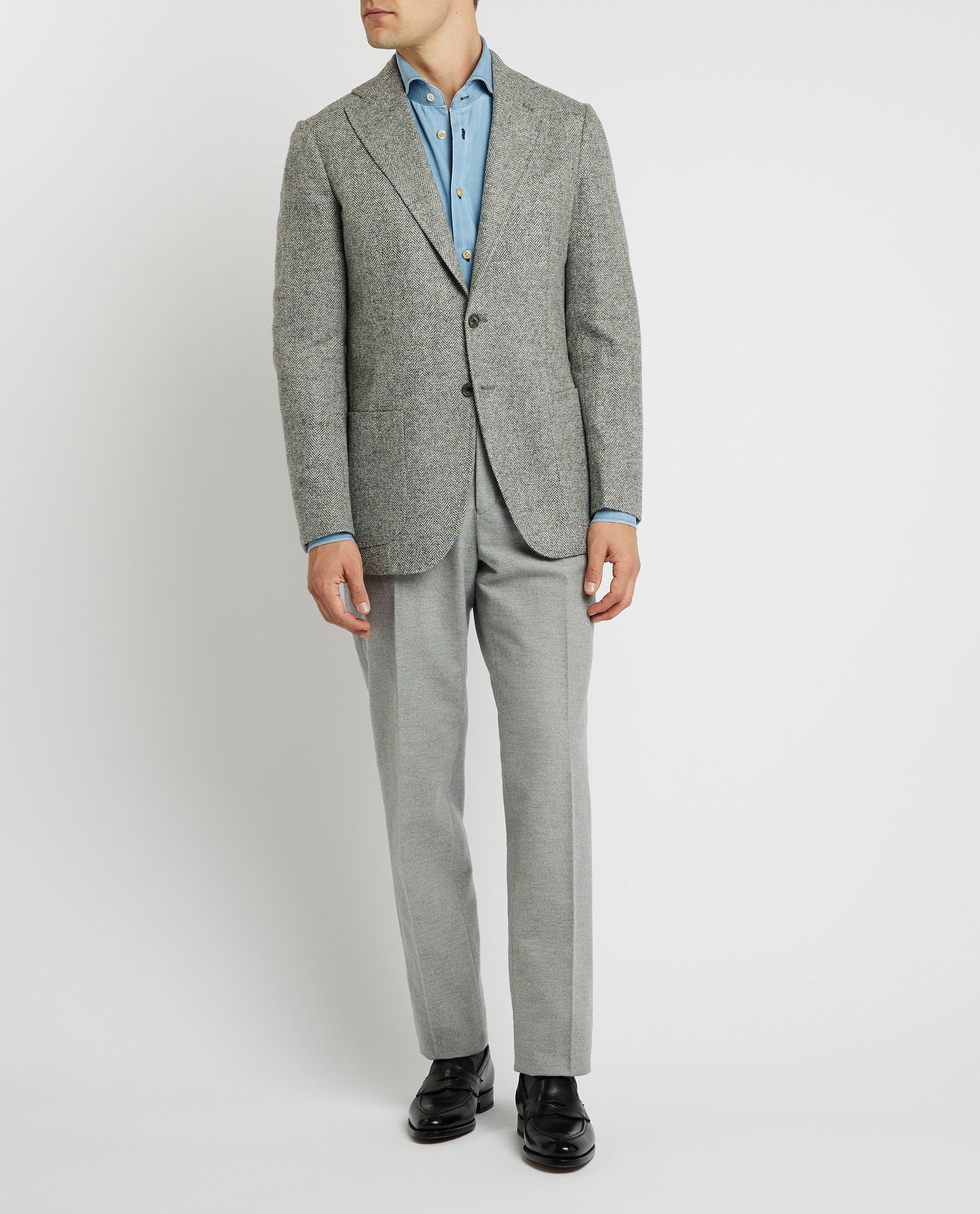 Wool Blend Herringbone Jacket