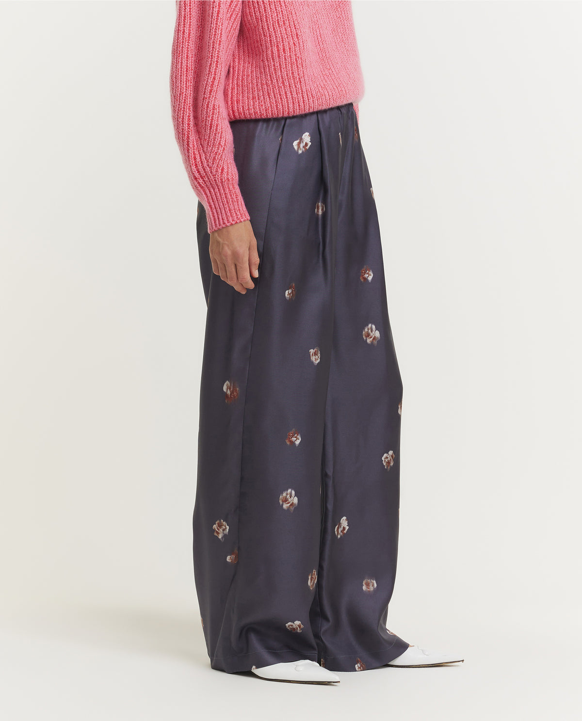 Silk Midnight Flower Trousers