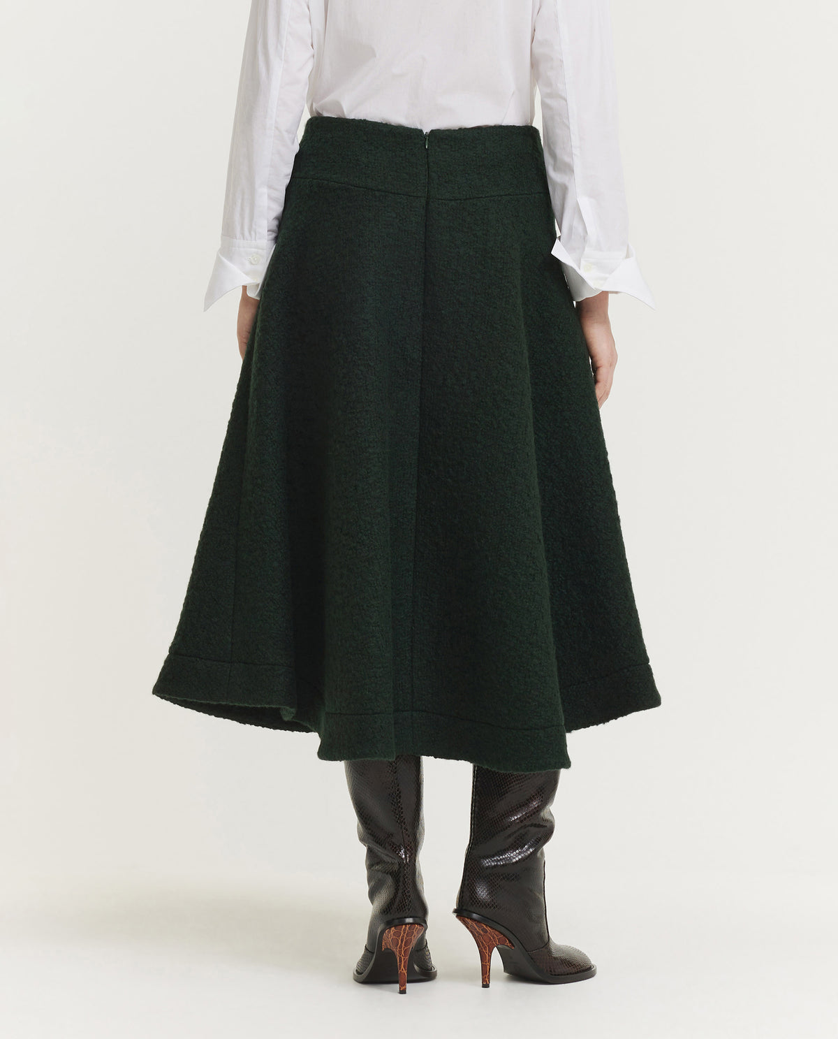 Wollen Midi Rok - Groen