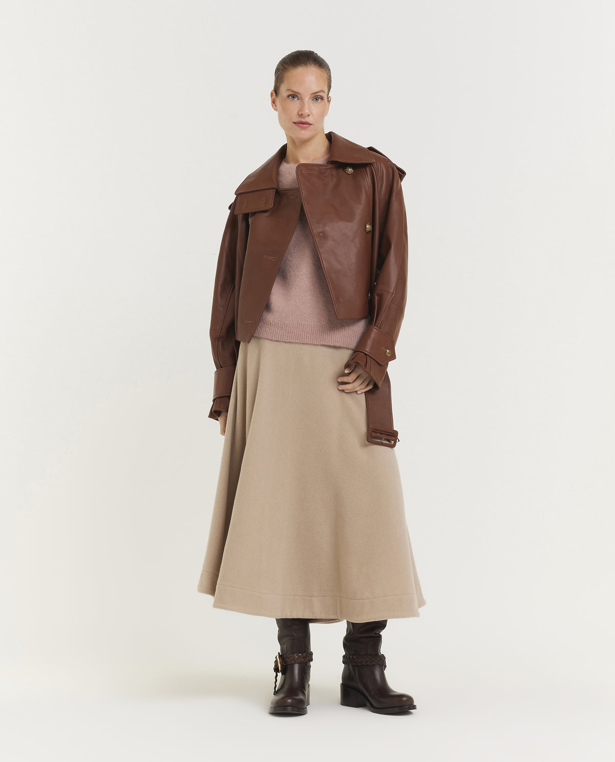 Hypnotic Leather Crop Trench