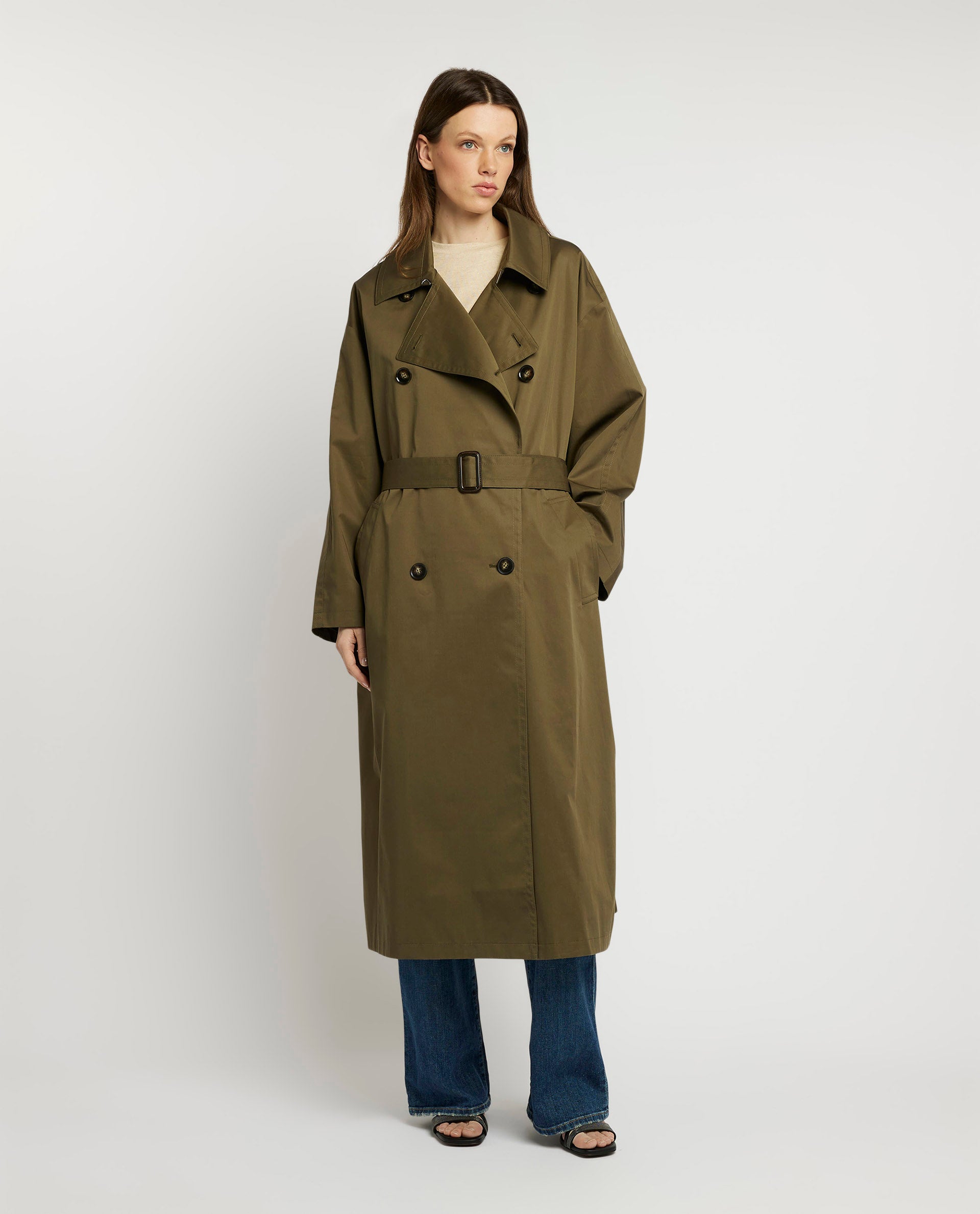 Katoenen trenchcoat