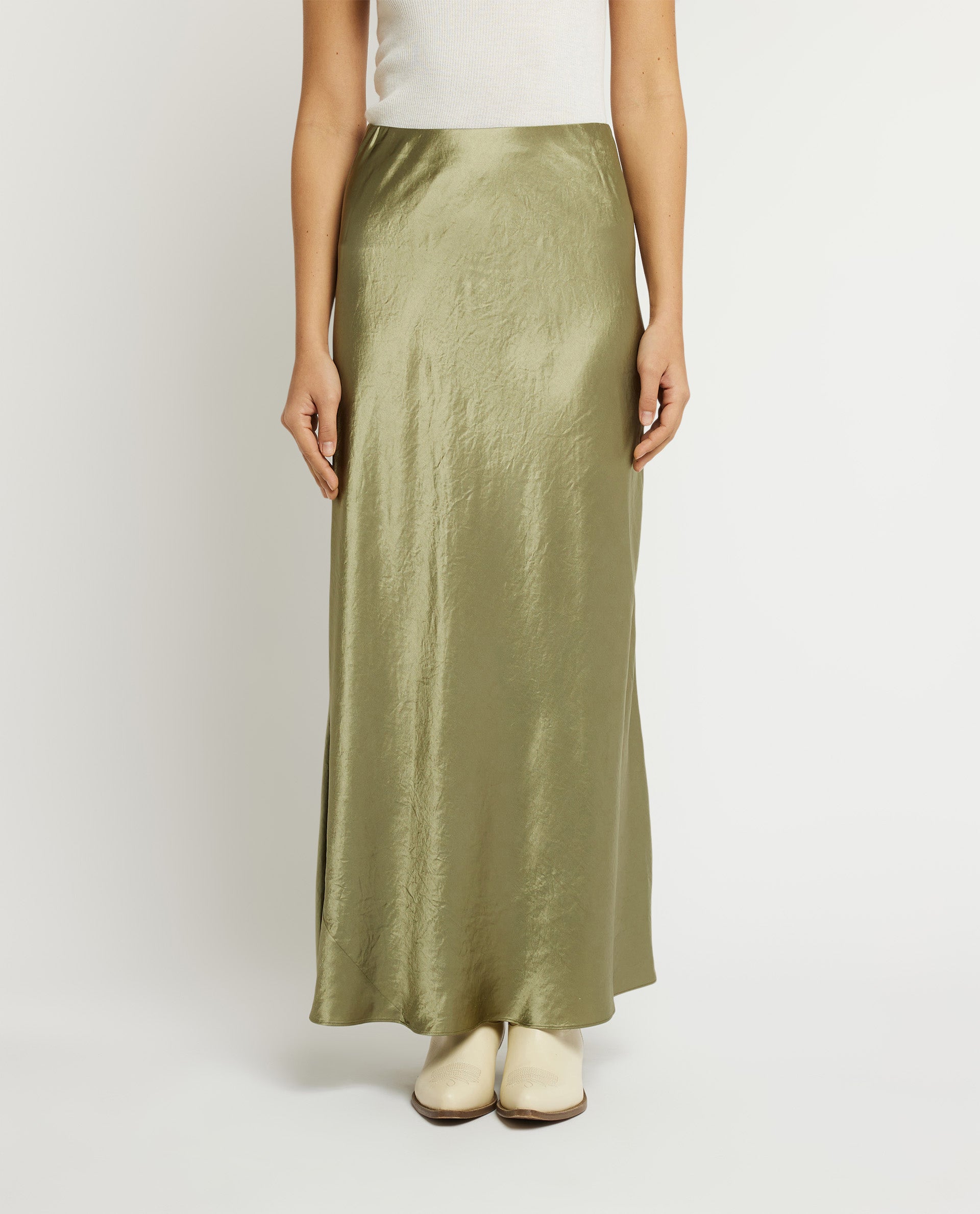 Satin maxi skirt