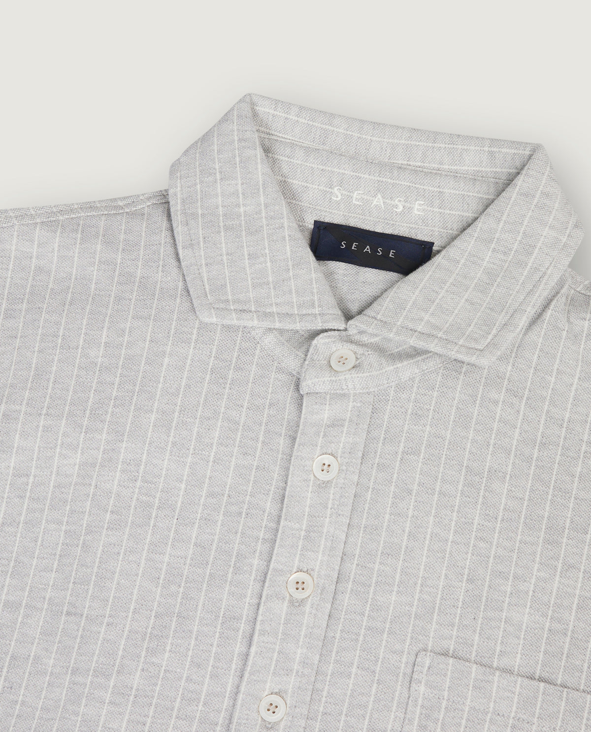 Krijtstreep Polo  - Lichtgrijs