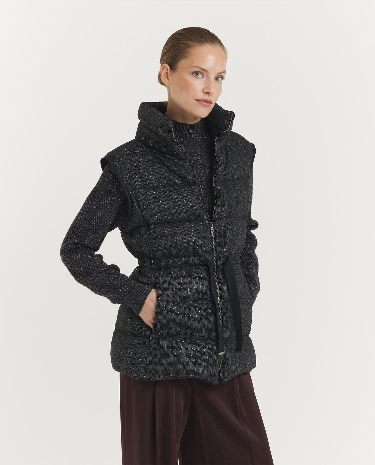 Glitter Herringbone Vest