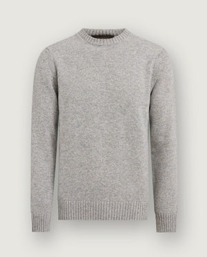 Ronde Hals Melange Trui - Lichtgrijs
