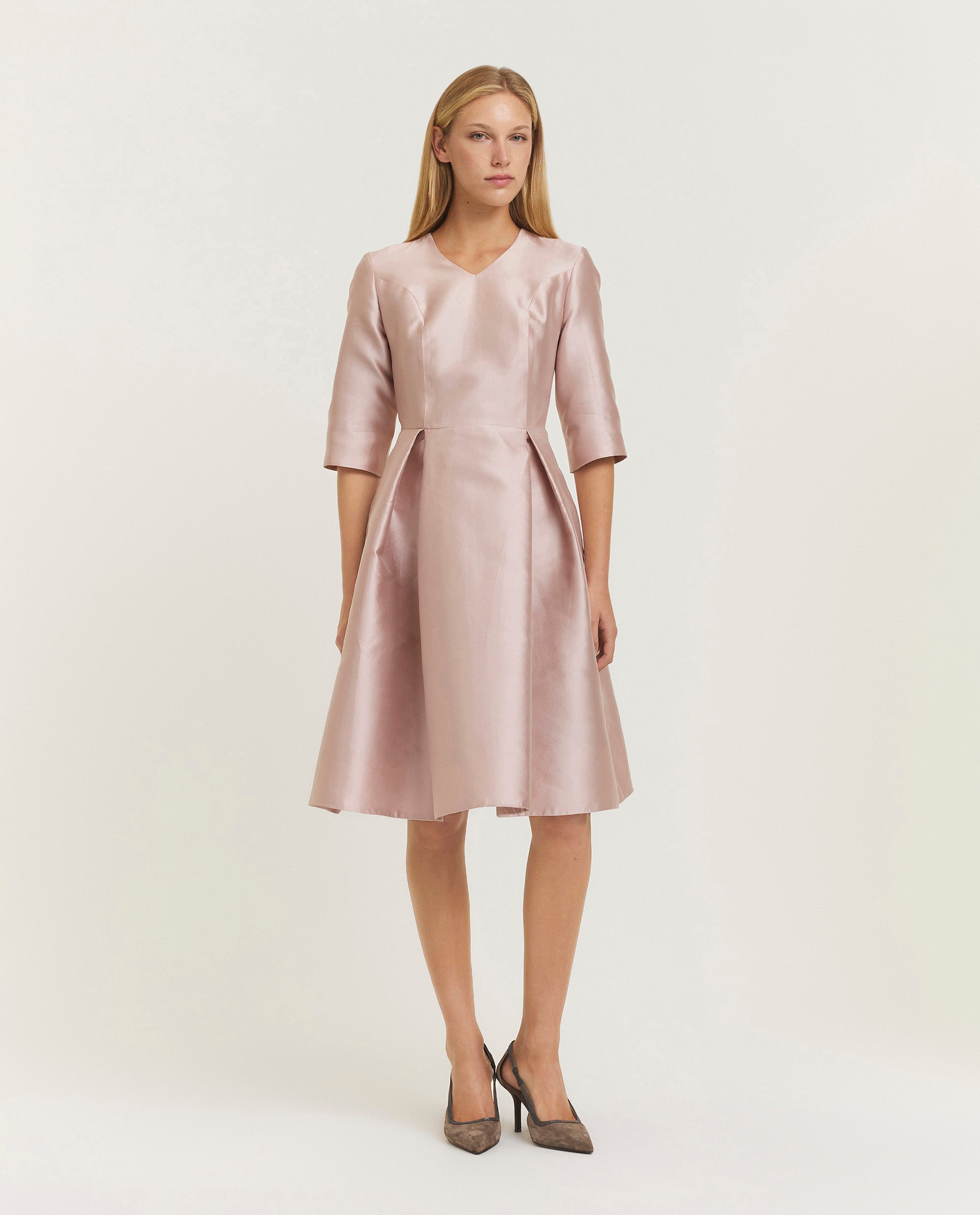 A-line dress in silk blend