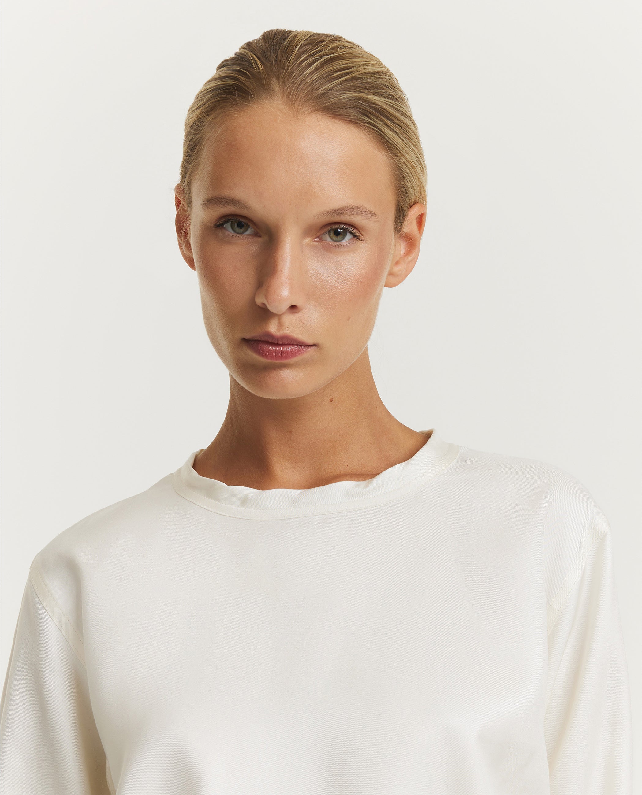 Zijden Bach Top - Ecru