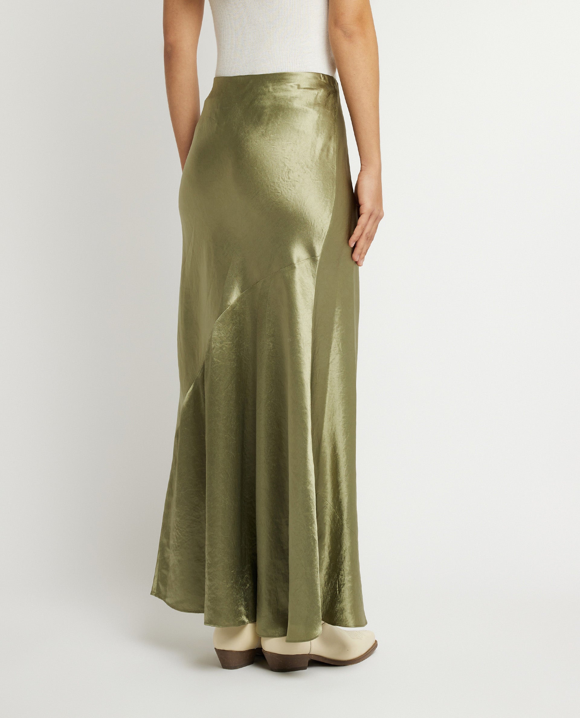 Satin maxi skirt