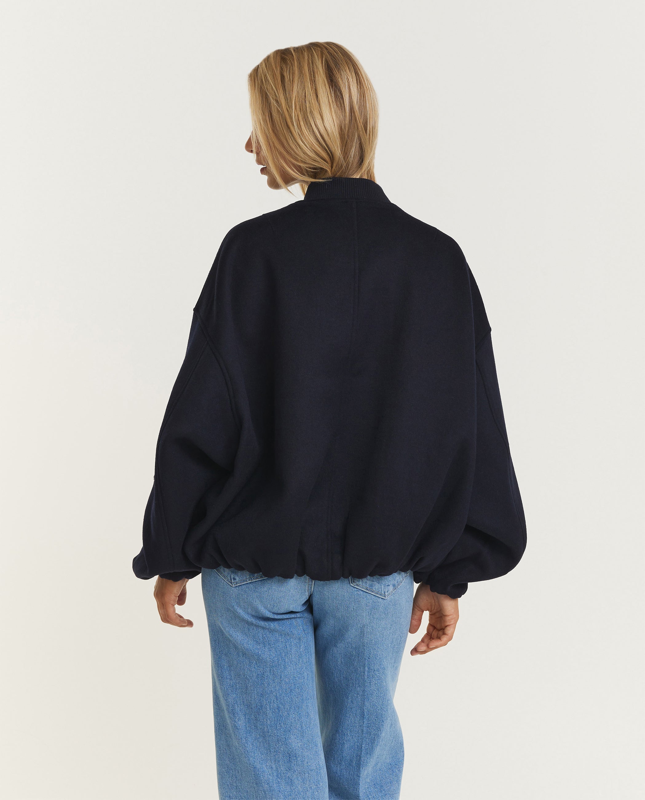 Pearl Wool Bomber Jacket