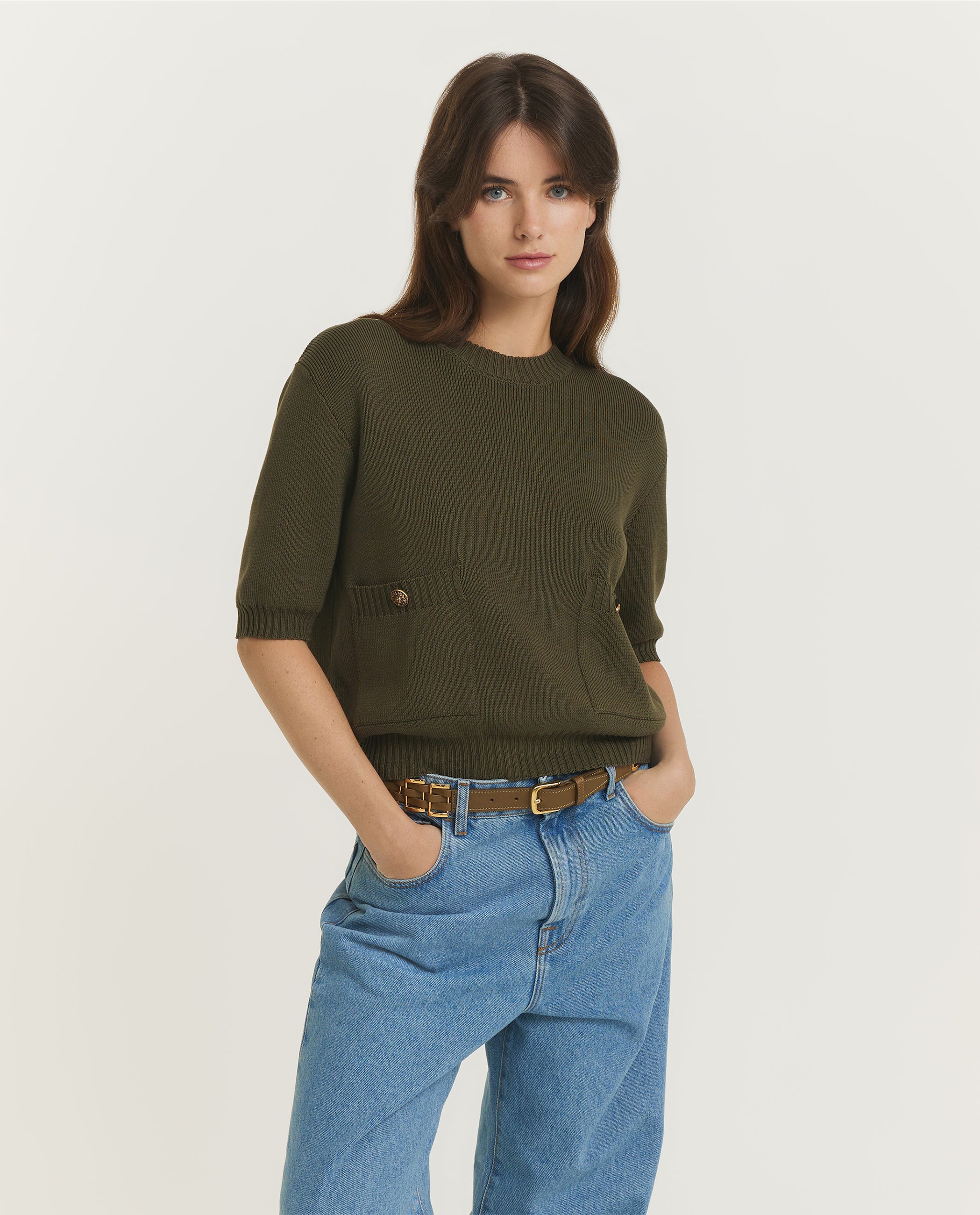 Korte Mouwen Trui - Groen