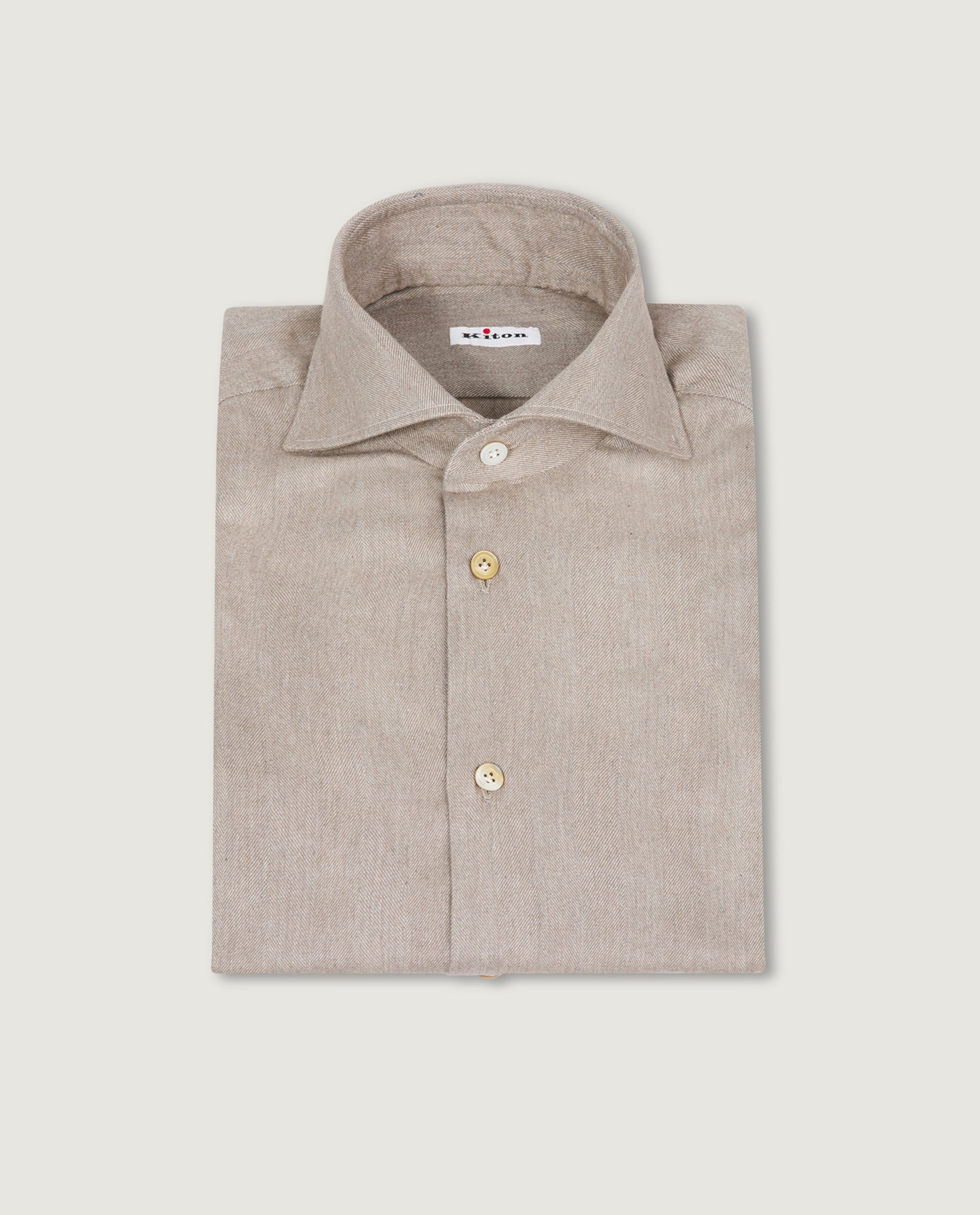 Flannel Visgraat Shirt - Lichtbruin