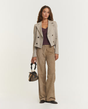 Straight Suede Trousers