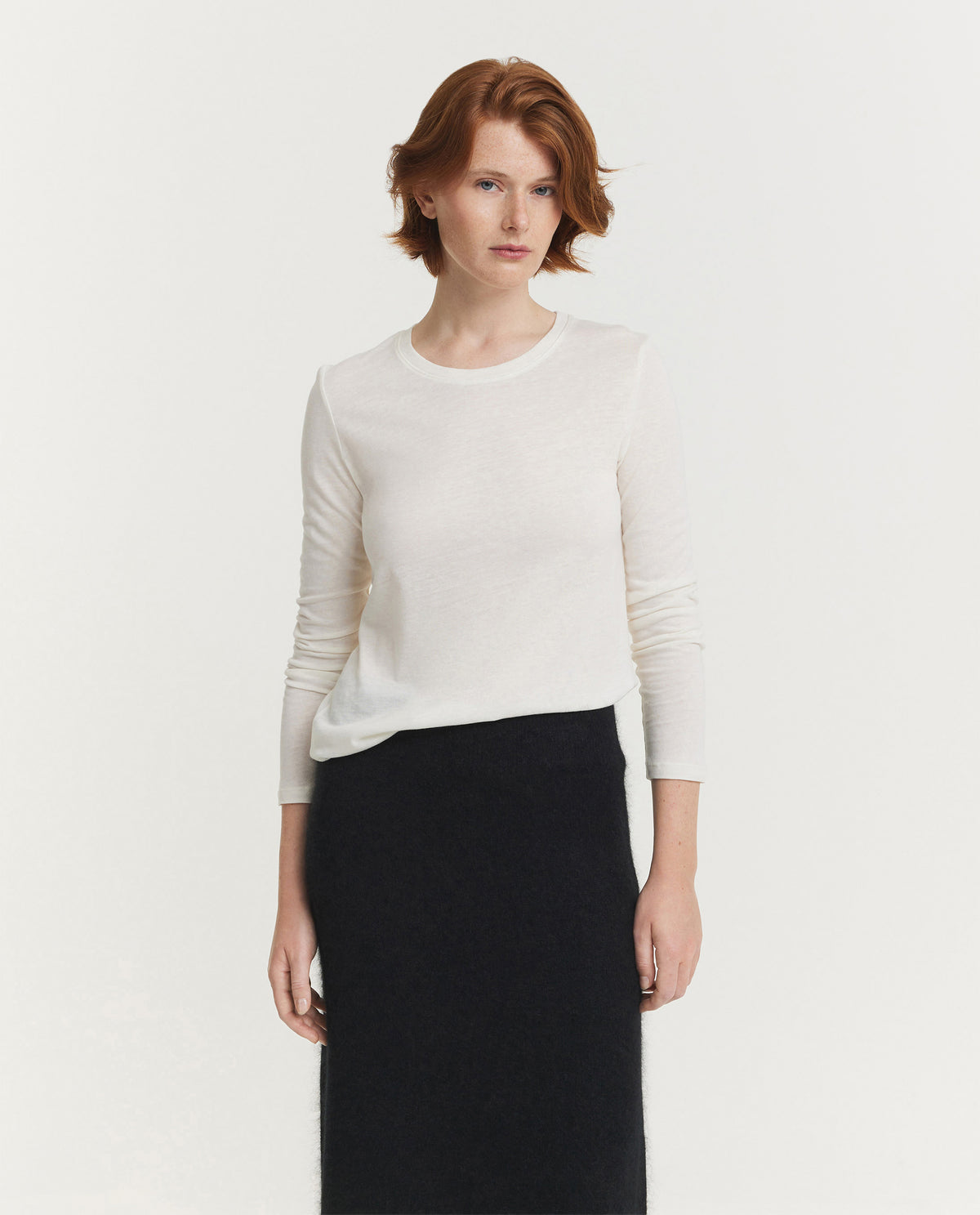 Cotton Cashmere Long Sleeve Top